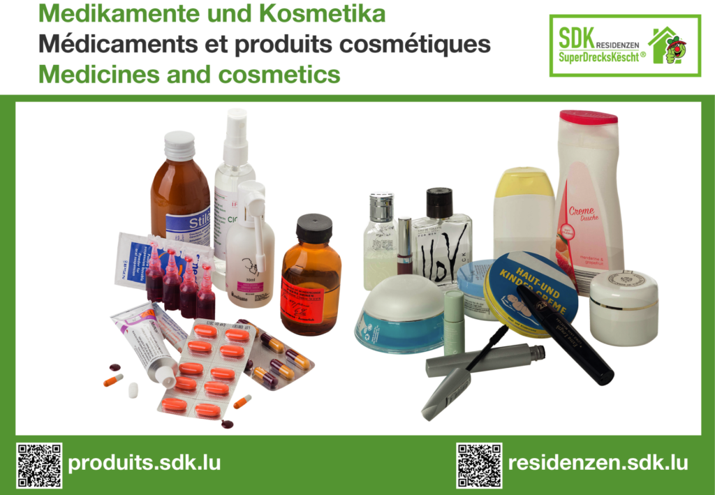 affiche médicaments et produits cosmétiques